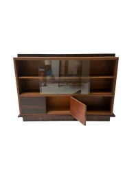 Art Deco Bookcase by Dutch Designer, Solid Oak & Macassar Ebony, 1930s